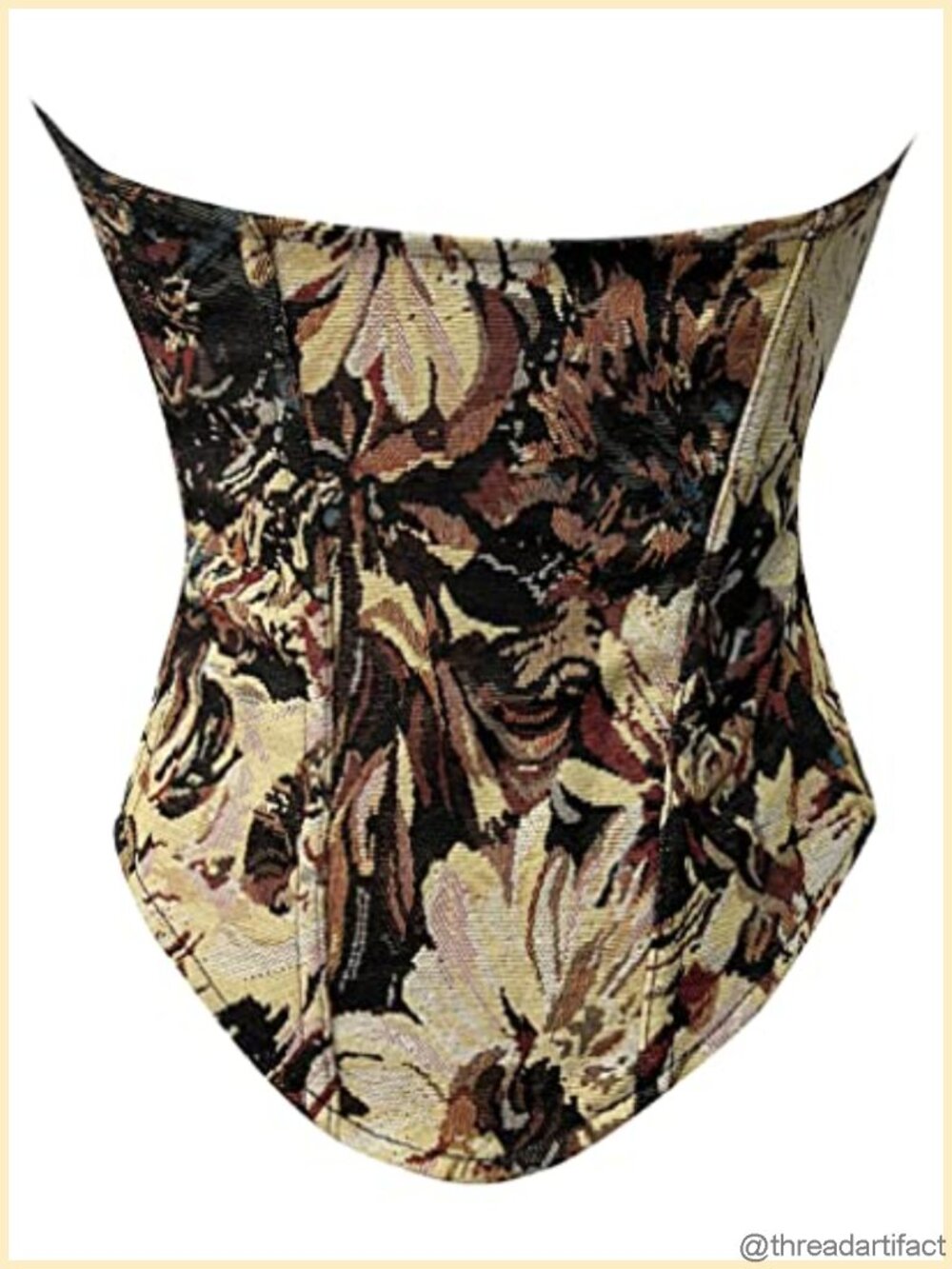 Brocade Underbust Corset Waist Trainer with Steel Boning